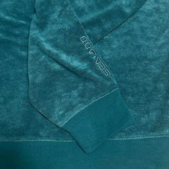 Sea-Doo Women’s XL Teal Terry Sweatshirt Pullover Sporty Coastal Loungewear - Picture 3 of 7